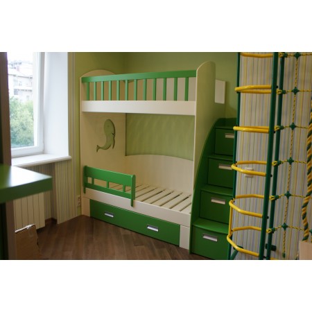 Двухъярусная кровать с лестницей комодом , Bambini Letto