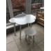 Детский комплект стол облако с бортиком-ограничителем и круглый стул белого цвета, Bambini Letto