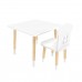 Детский комплект стол Квадратный и стул Домик белый, с носочками, Bambini Letto