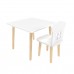Детский комплект стол Квадратный и стул Домик белый, Bambini Letto