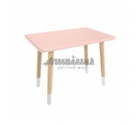 Детский стол Прямоугольный розовый, с носочками