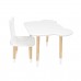 Детский комплект стол и стул Мишка белый, с носочками, Bambini Letto