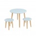 Детский комплект "Круглый" стол и 2 круглых табурета голубой, Bambini Letto
