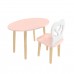 Детский комплект стол Овальный и стул Крылья с сердцем розовый, Bambini Letto