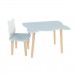 Детский комплект стол и стул Котик голубой, Bambini Letto