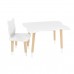 Детский комплект стол и стул Котик белый, с носочками, Bambini Letto