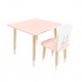 Детский комплект стол Квадратный и стул Домик розовый, с носочками, Bambini Letto