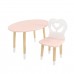 Детский комплект стол Овальный и стул Крылья с сердцем розовый, с носочками, Bambini Letto