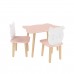 Детский комплект стол и 2 стула Котик розовый, Bambini Letto