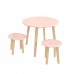 Детский комплект "Круглый" стол и 2 круглых табурета розовый, Bambini Letto