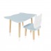 Детский комплект стол и стул Котик голубой, c носочками, Bambini Letto