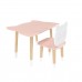 Детский комплект стол и стул Котик розовый, c носочками, Bambini Letto