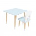 Детский комплект стол Квадратный и стул Домик голубой, с носочками, Bambini Letto