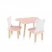 Детский комплект стол и 2 стула Мишка розовый, с носочками, Bambini Letto
