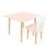 Детский комплект стол Квадратный и стул Домик розовый, Bambini Letto