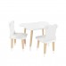 Детский комплект стол и 2 стула Мишка белый, с носочками, Bambini Letto