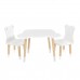 Детский комплект стол и 2 стула Мишка белый, с носочками, Bambini Letto