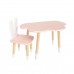 Детский комплект стол Облако и стул Уши зайца розовый, с носочками, Bambini Letto