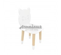 Детский стул Котик белый, с носочками