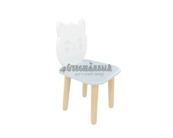 Детский стул Котик голубой