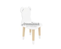 Детский стул Мишка белый, с носочками