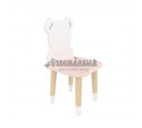 Детский стул Мишка розовый, с носочками