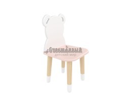 Детский стул Мишка розовый, с носочками