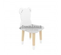 Детский стул Мишка серый перламутр, с носочками
