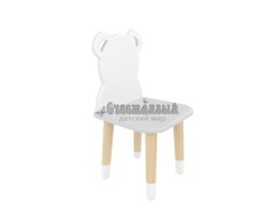Детский стул Мишка серый перламутр, с носочками