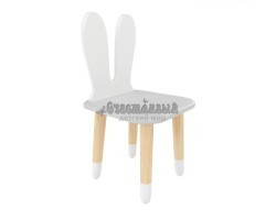 Детский стул Уши зайца серый перламутр, с носочками