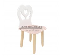 Детский стул Крылья с сердцем розовый