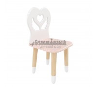 Детский стул Крылья с сердцем розовый, с носочками