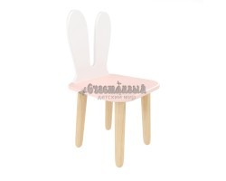 Детский стул Уши зайца розовый