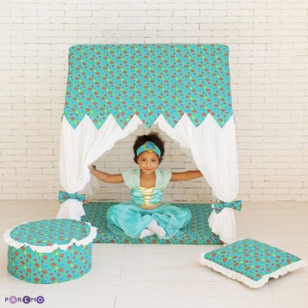 Текстильный домик с пуфиком "Дворец Жасмин", PAREMO