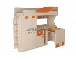 Детская кровать - чердак со столом и шкафом 4.4.2