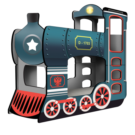 Двухъярусная кровать Паровоз DreamTrain синий, Carobus
