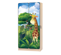 Шкаф детский «Африка - жираф» зелёный