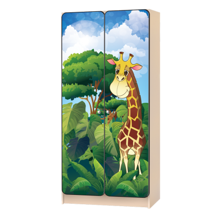 Шкаф детский «Африка - жираф» зелёный, Carobus