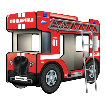 Двухъярусная кровать-Автобус СлипинБас "Пожарный", Carobus