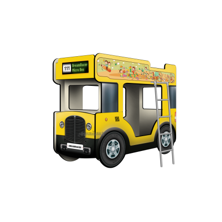 Двухъярусная кровать-Автобус СлипинБас "Школьный" жёлтый, Carobus