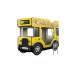 Двухъярусная кровать-Автобус СлипинБас "Школьный" жёлтый, Carobus