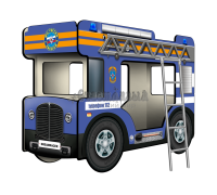 Двухъярусная кровать-Автобус СлипинБас "МЧС" синий