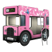 Двухъярусная кровать-Автобус СлипинБас "Бабочки" розовый, Carobus