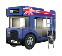 Двухъярусная кровать-Автобус СлипинБас "Лондон" синий