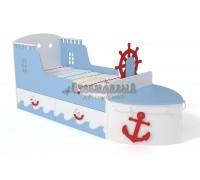 Кровать детская игровая Корабль голубой