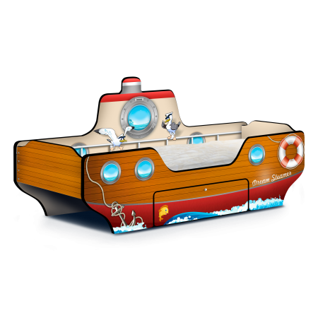 Кровать - Пароходик Dream Steamer коричневый, Carobus