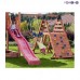 Набор для игровой площадки: детский домик с песочницей, тентом, горкой, качелей и сдвоенными кольцам, PAREMO