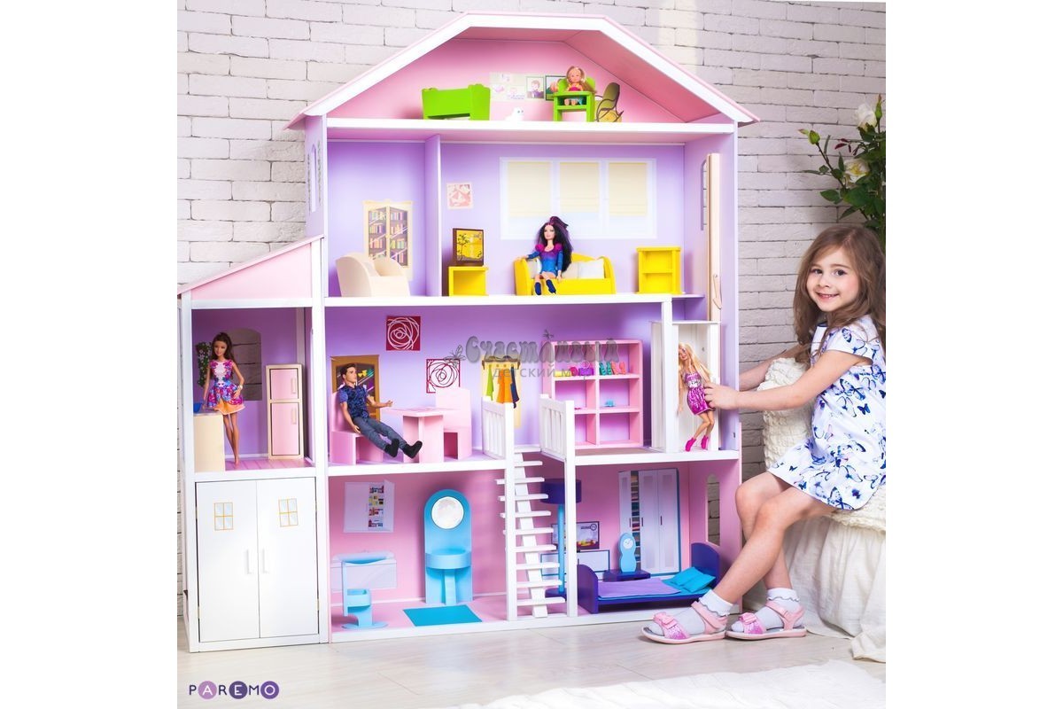 Домик для Барби - Фантазия гараж лифт лестница мебель купить по низкой ценев Москве
