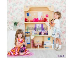 Кукольный домик для Барби - Грация 16 предметов мебели лестница лифт качели