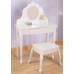 Белый туалетный столик из дерева для девочки "Модница" (White Medium Vanity & Stool), KidKraft